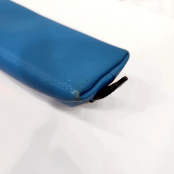 Coach X Peanuts Snoopy Leather Pencil Case 64417 Blue Black Silver Cosmetic Case - Picture 11 of 14